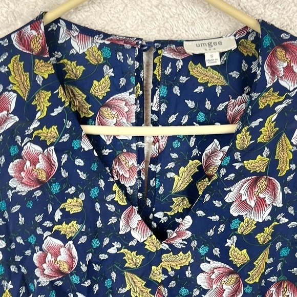 UMGEE Floral Boho Mini Dress Small Cottagecore Prairie - Picture 4 of 14